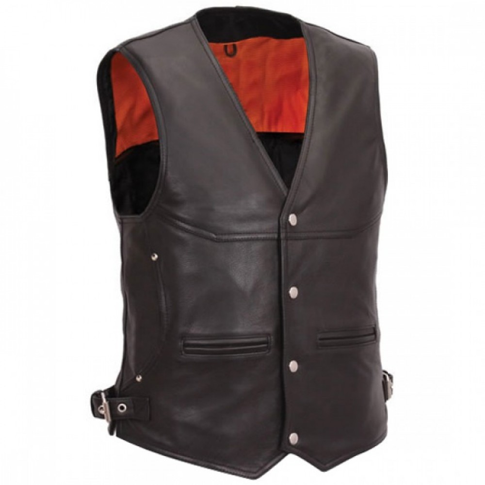 Motorbike Leather Men Vest
