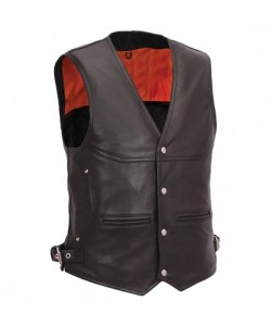 Motorbike Leather Men Vest