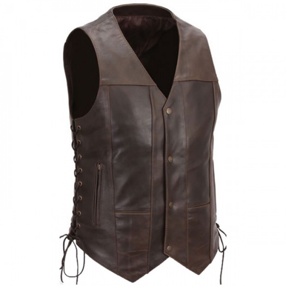 Motorbike Leather Men Vest